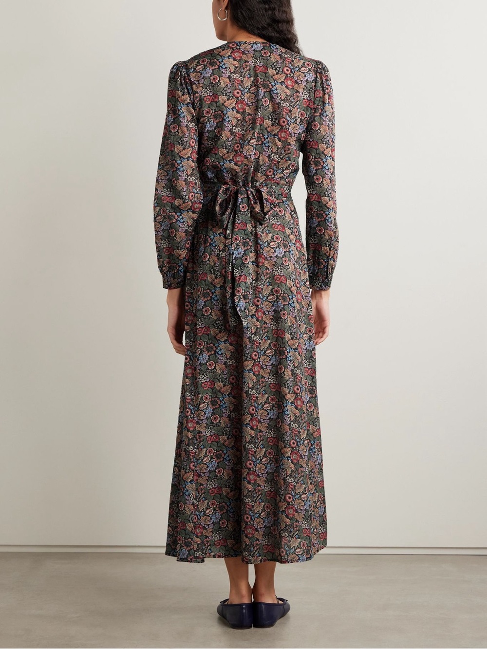 DOEN Charleston Floral Long Sleeve Cotton Maxi Dress Wildberry Thicket Size L - Picture 11 of 16